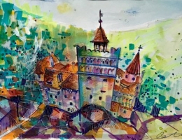 Title Demo Painting Dracula Castle, Bran